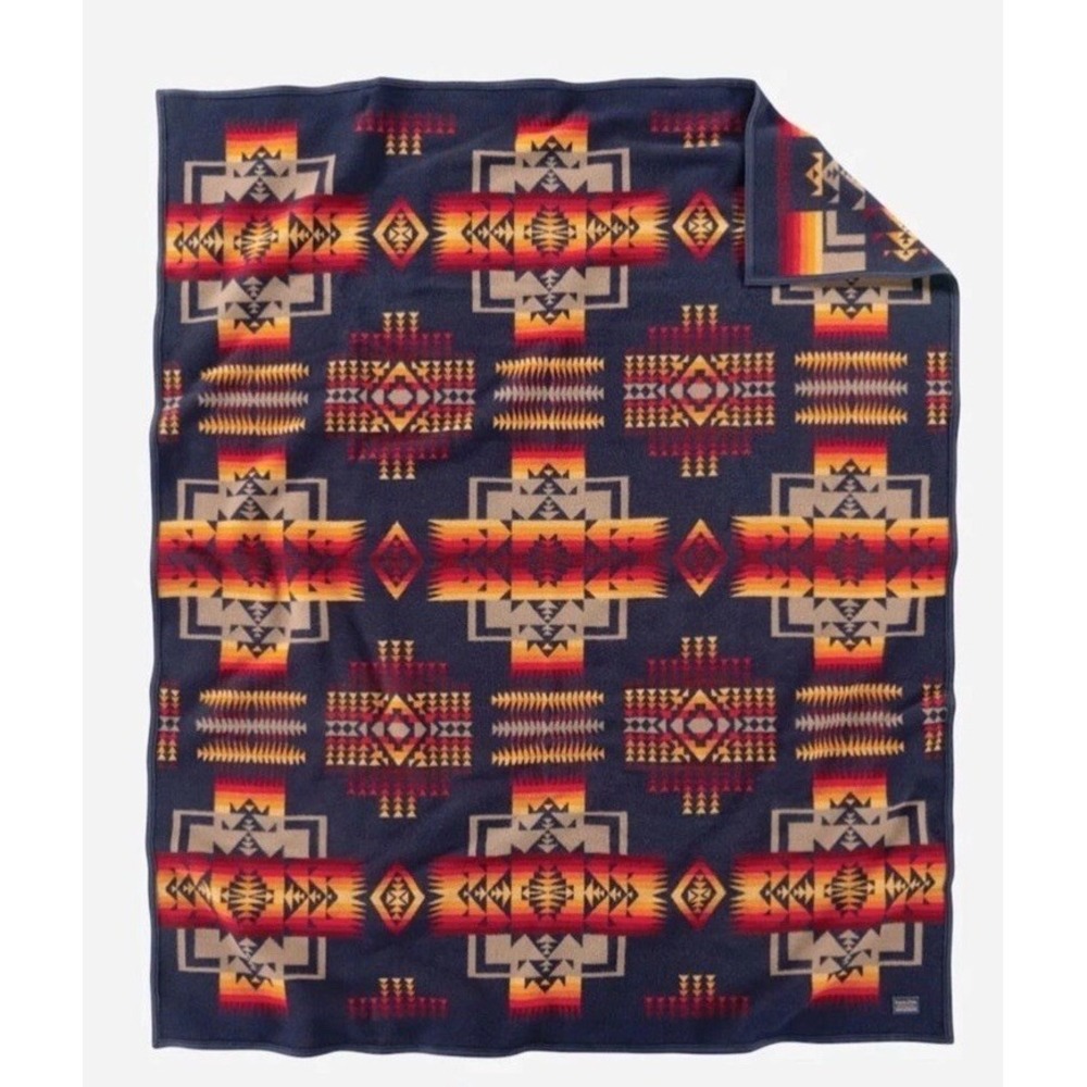 Vintage Pendleton Chief Joseph Wool Blanket Navy